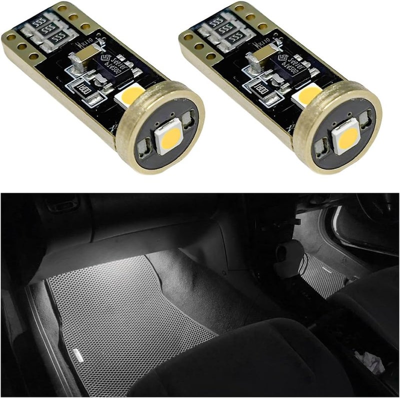 ZNDAW 2 قطع لمبة LED 194، ساطعة للغاية T10 168 2825 W5W لمبات ضوء خريطة باب LED، داخلية خالية من الأخطاء 6000K شريحة 3030 بديل لمبات ضوء لوحة الترخيص (أبيض) - Image 1